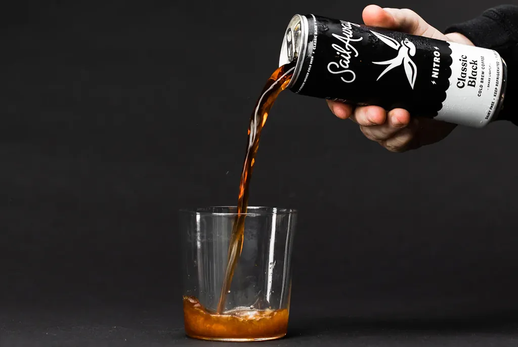 Cold brew coffee with ice cubes