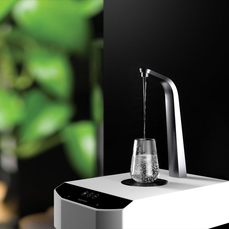 A modern water dispenser from Borg & Overstrom providing refreshing beverages.